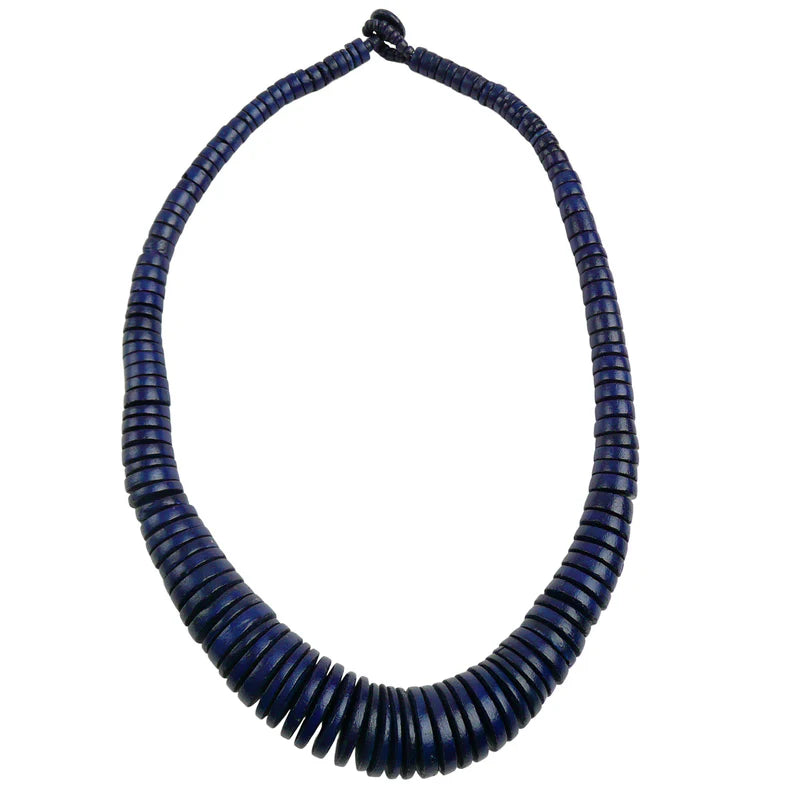 Lotus Feet NK601 Navy Coconut Bead Necklace