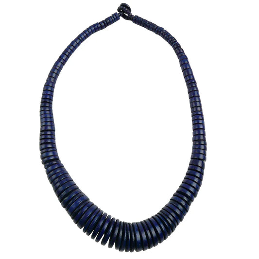 Lotus Feet NK601 Navy Coconut Bead Necklace