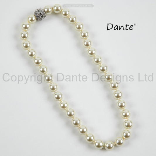 Dante NL1533 Pewter Big Pearl Magnetic Necklace