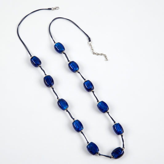 Dante Blue bead long necklace