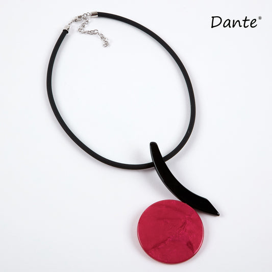 Dante Raspberry Pink Abstract Pendant Necklace