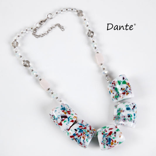 Dante NL30753 White Speckled Necklace