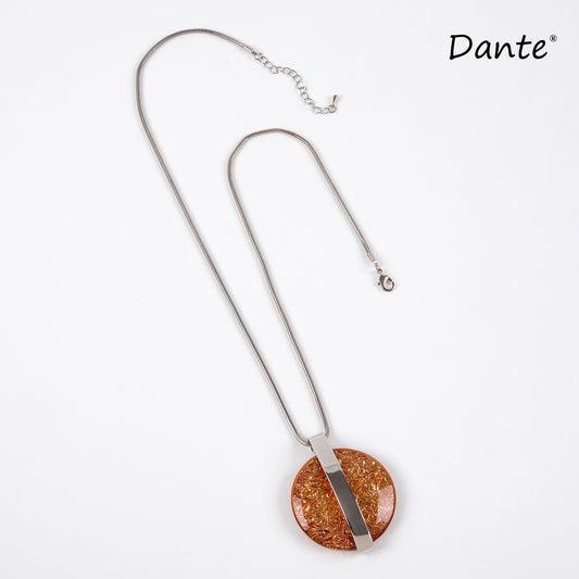 Dante NL43101 Foil Orange Pendant Necklace