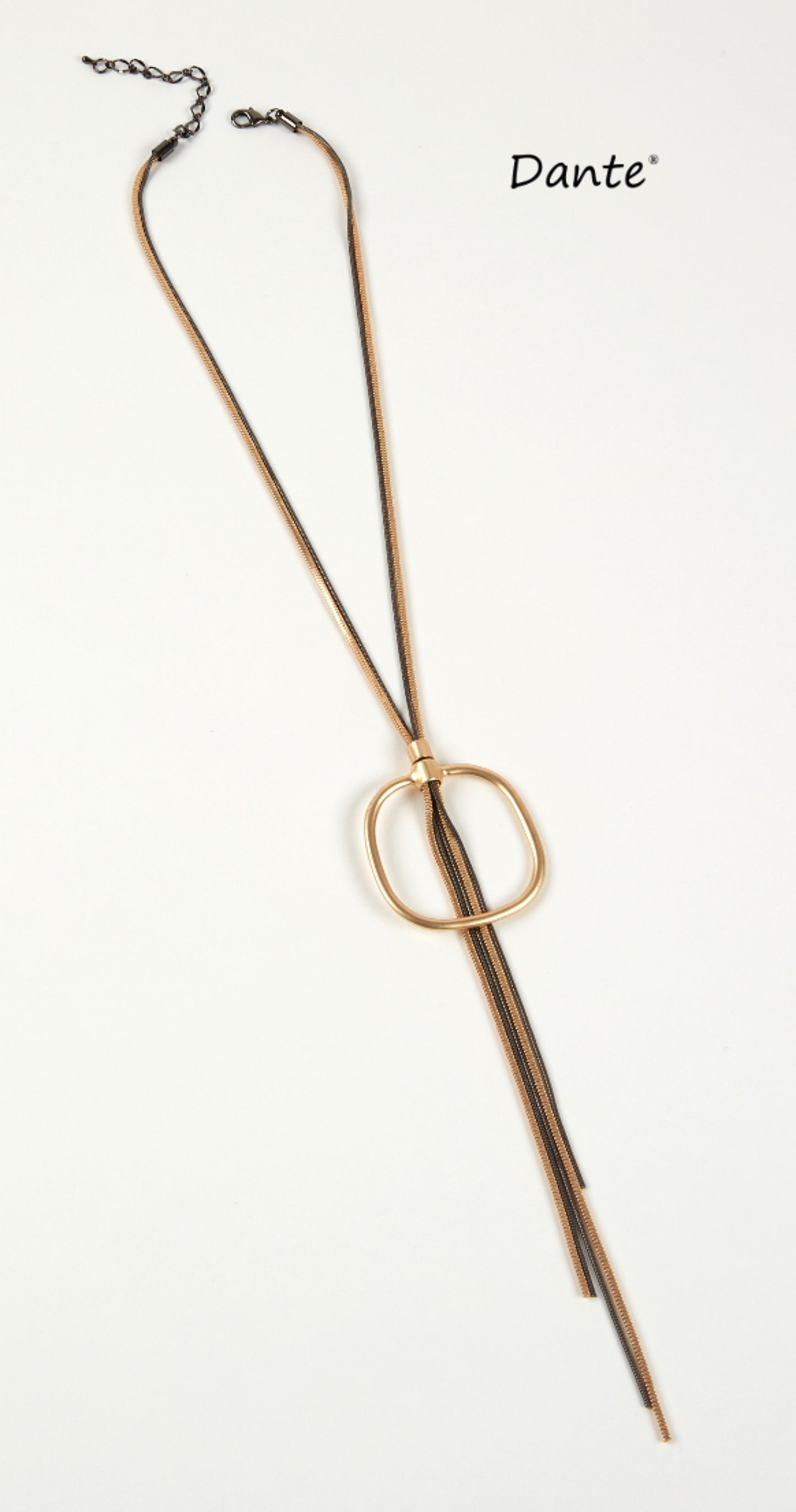 Dante Long Gold and Pewter Necklace