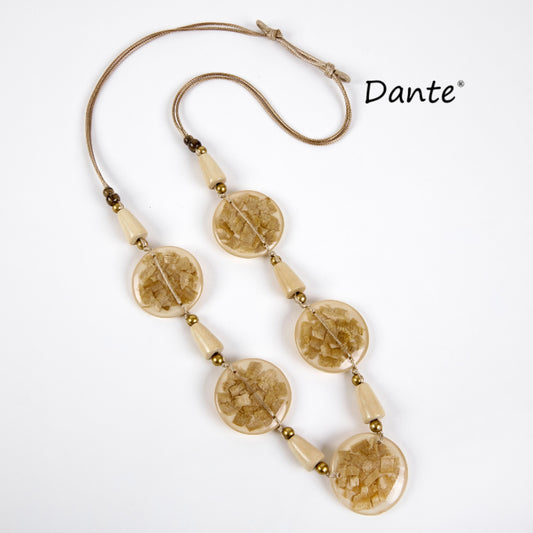 Dante NL5717 Cream & Gold Adjustable Necklace