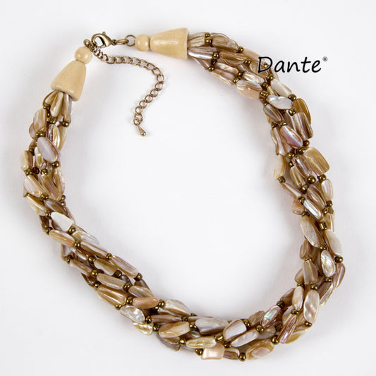 Dante NL5718 Natural Tone Bead Short Necklace