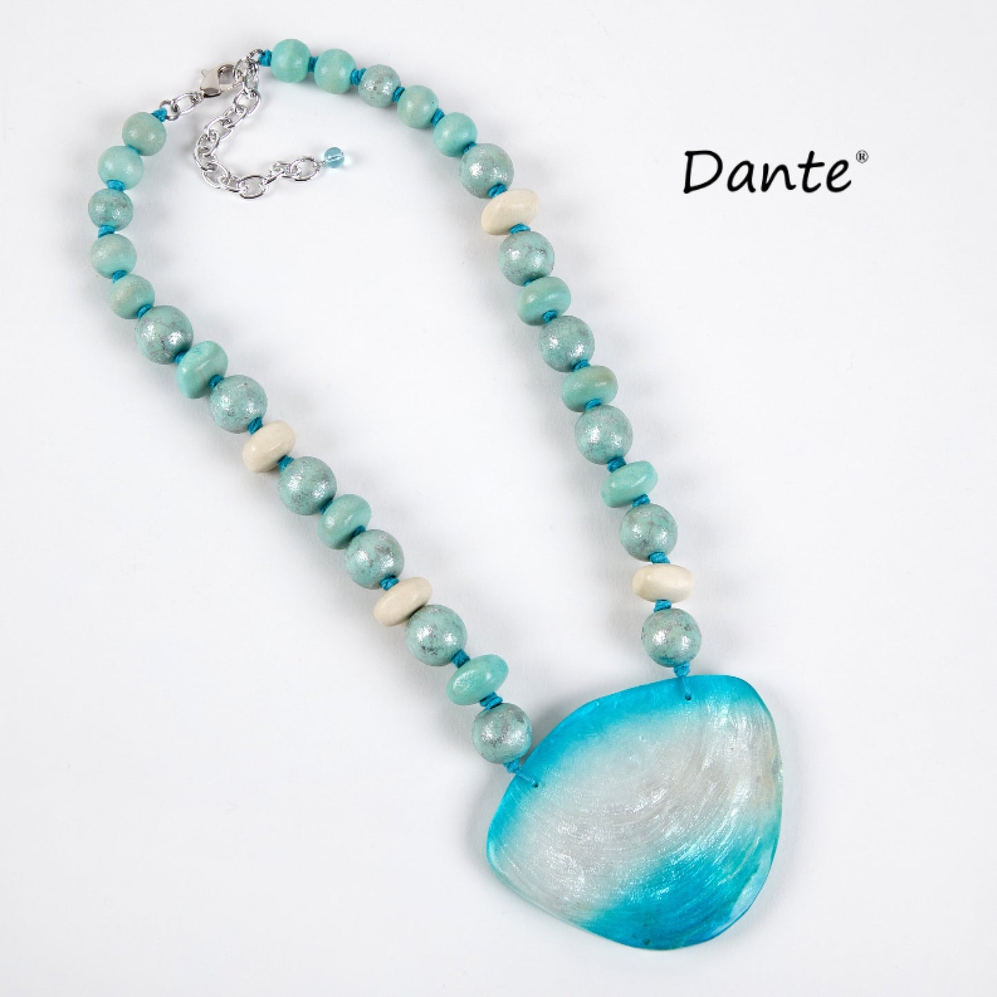 Dante NL70279 Mint and Turquoise Shell Pendant Necklace