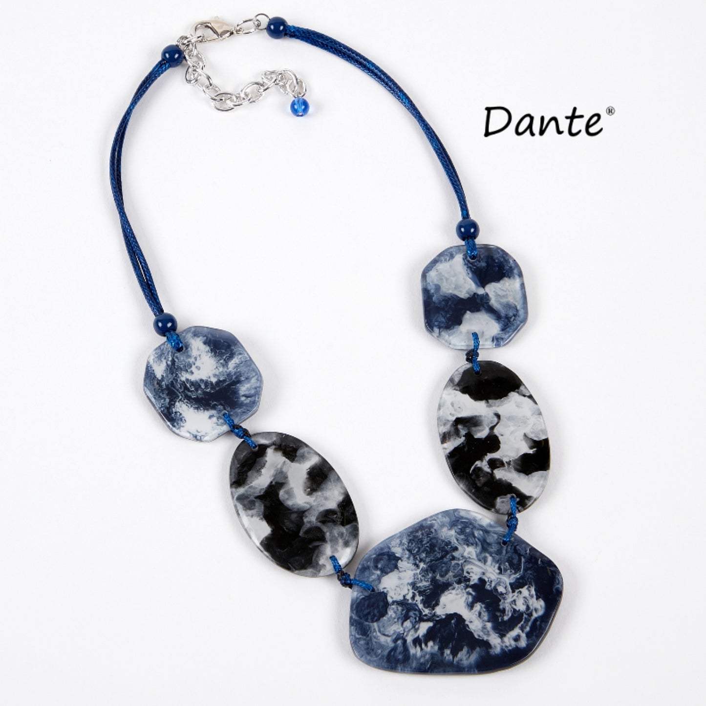 Dante NL70311 Navy & White Speckled Statement Necklace