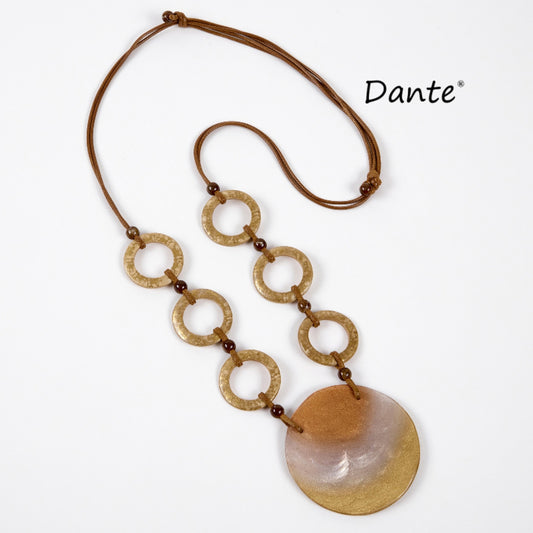 Dante Long Camel Disc Necklace NL70313