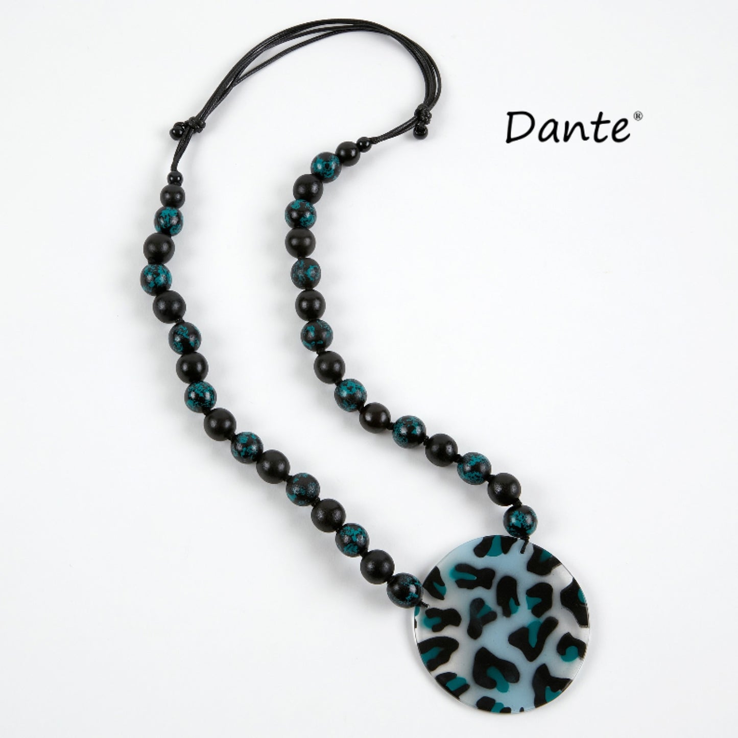 Dante Teal Leopard Print Necklace