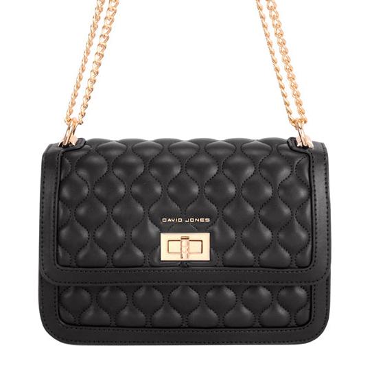 David Jones Chain handle bag with quilted front