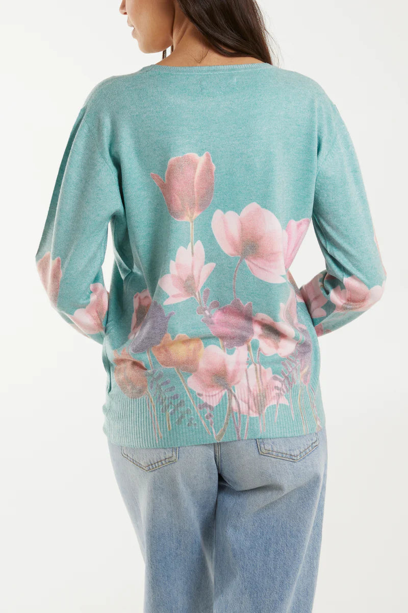 Paramour Green Floral Jumper