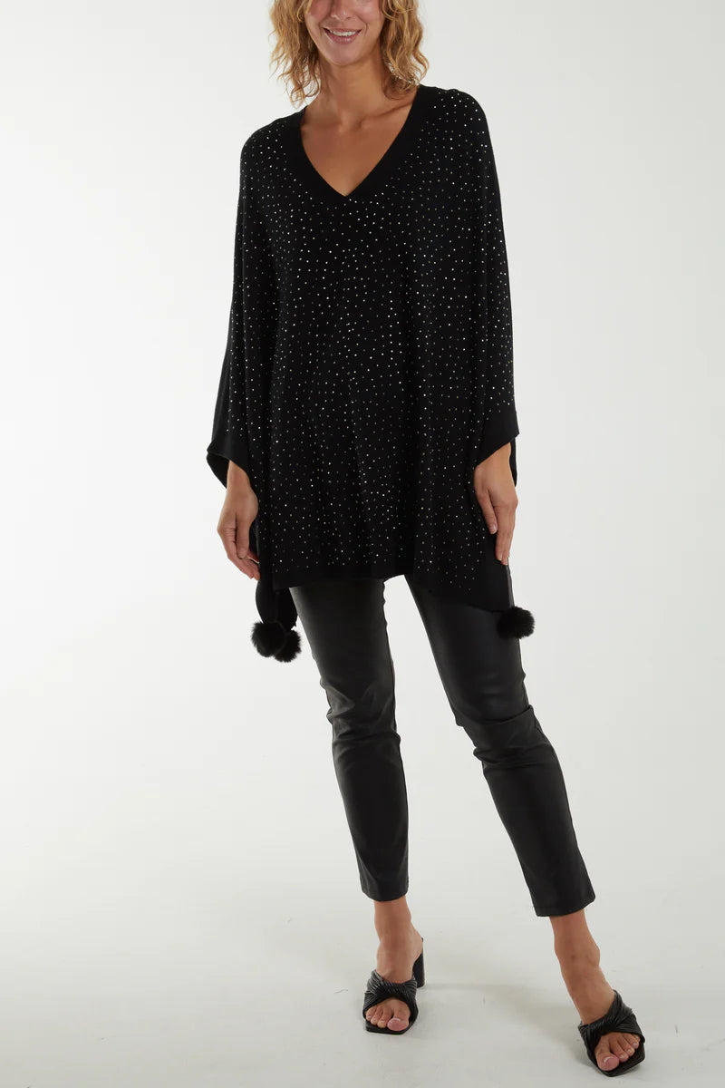 Paramour PK8001 Sparkly Front Poncho