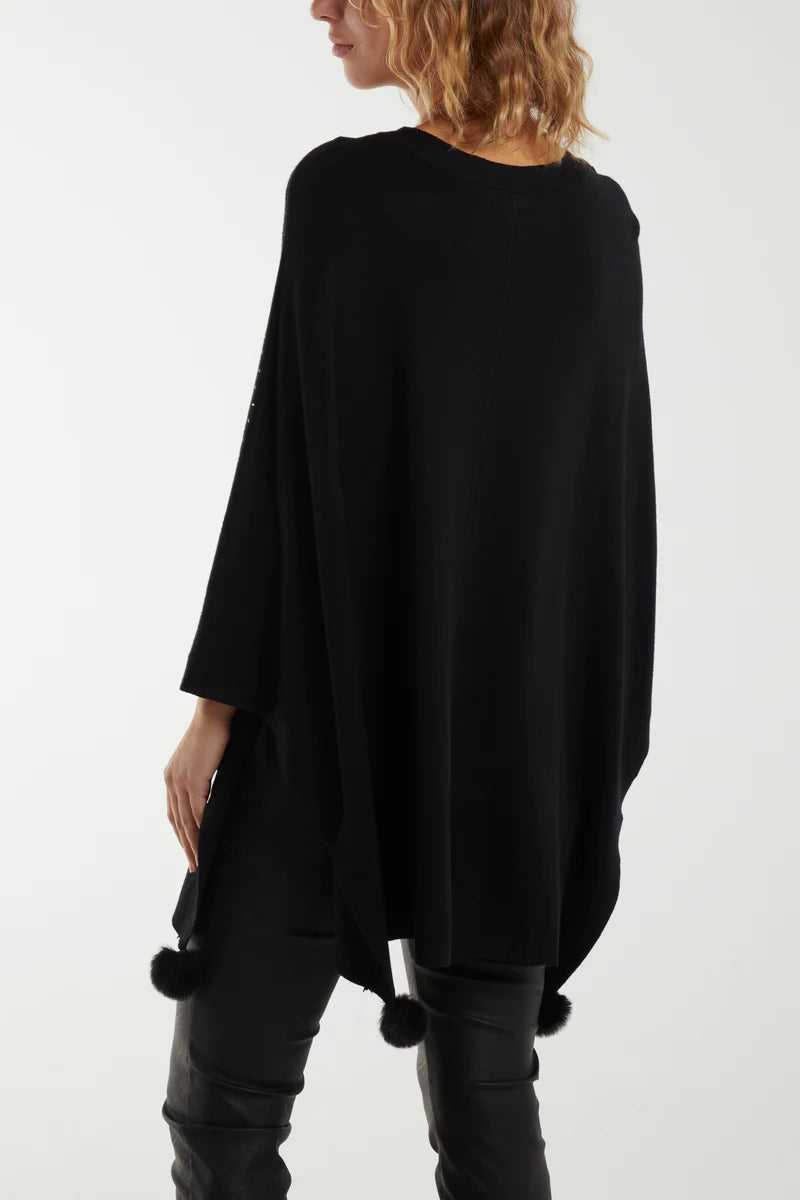 Paramour PK8001 Sparkly Front Poncho