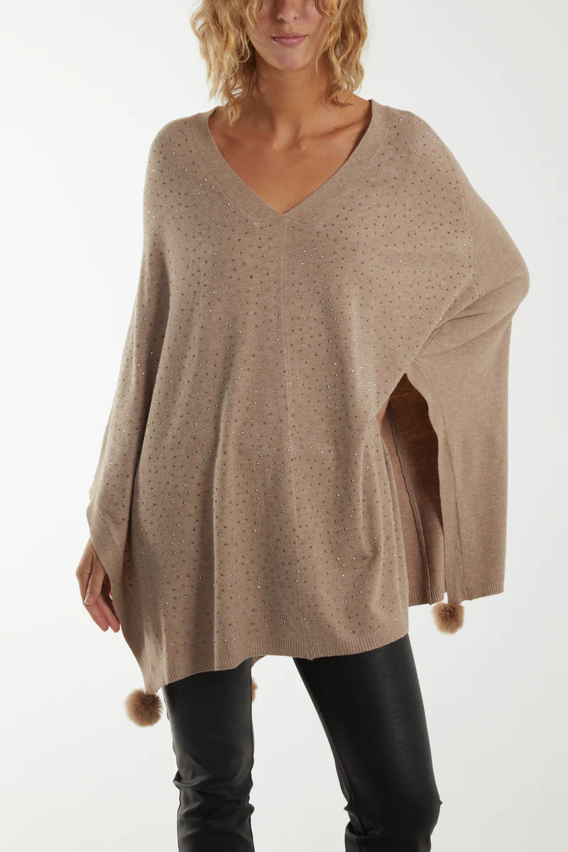 Paramour PK8001 Sparkly Front Poncho