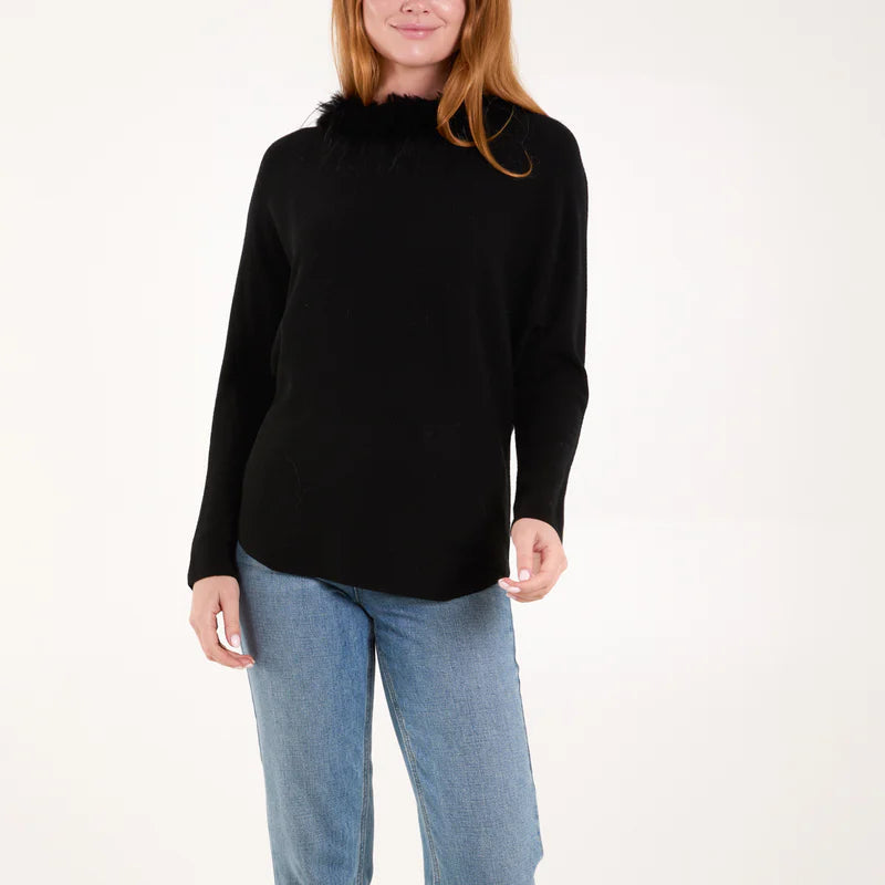 Paramour PK8012 Fluffy Collar Jumper