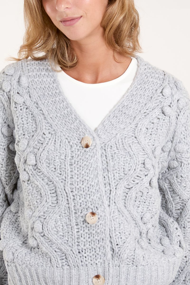 Wild Flower Chunky Cable Knit Cardigan