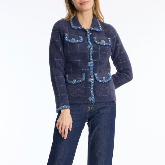 Leo & Ugo RH781 Denim Blue Jacket Cardigan