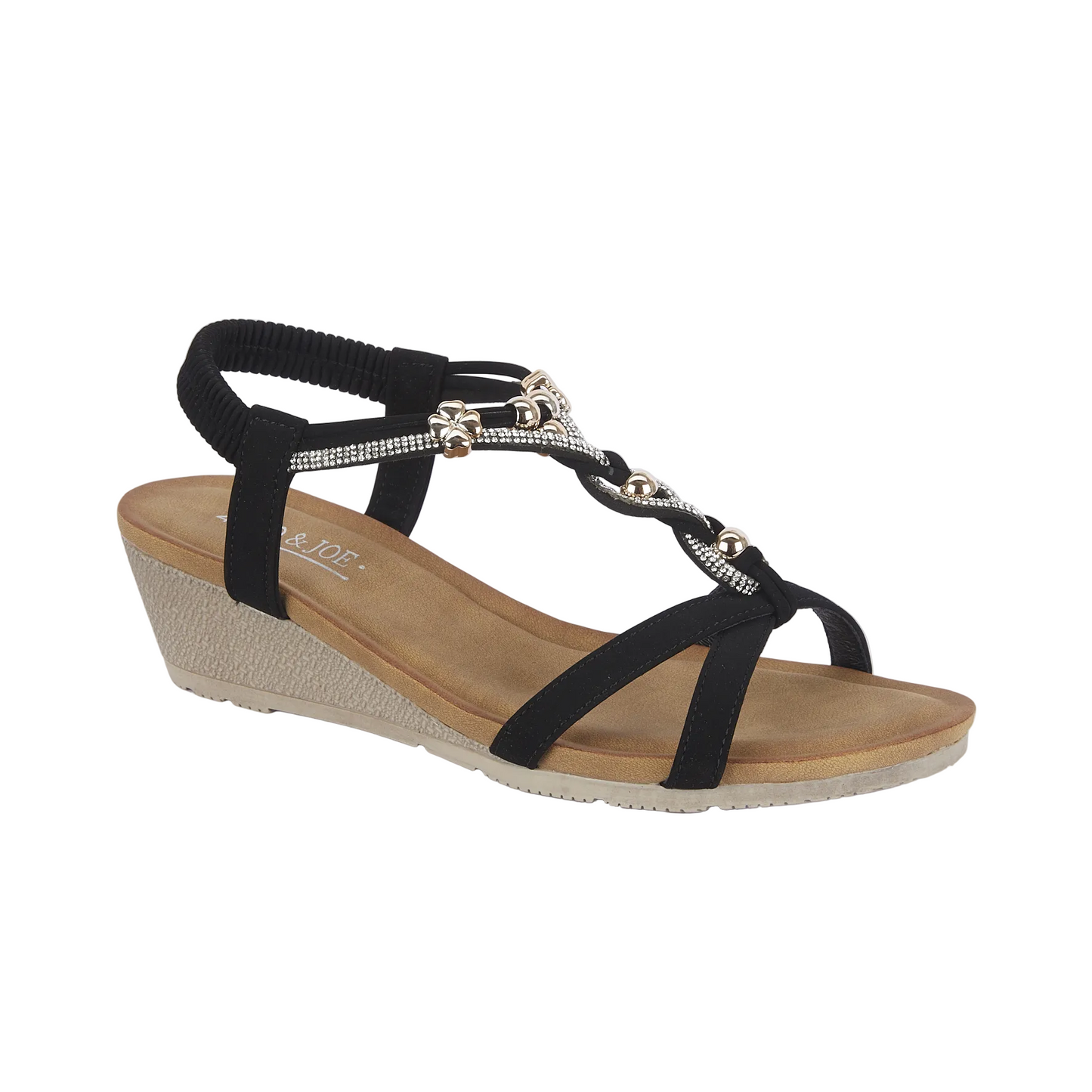Jo & Joe Samphire Black Wedge Sandal