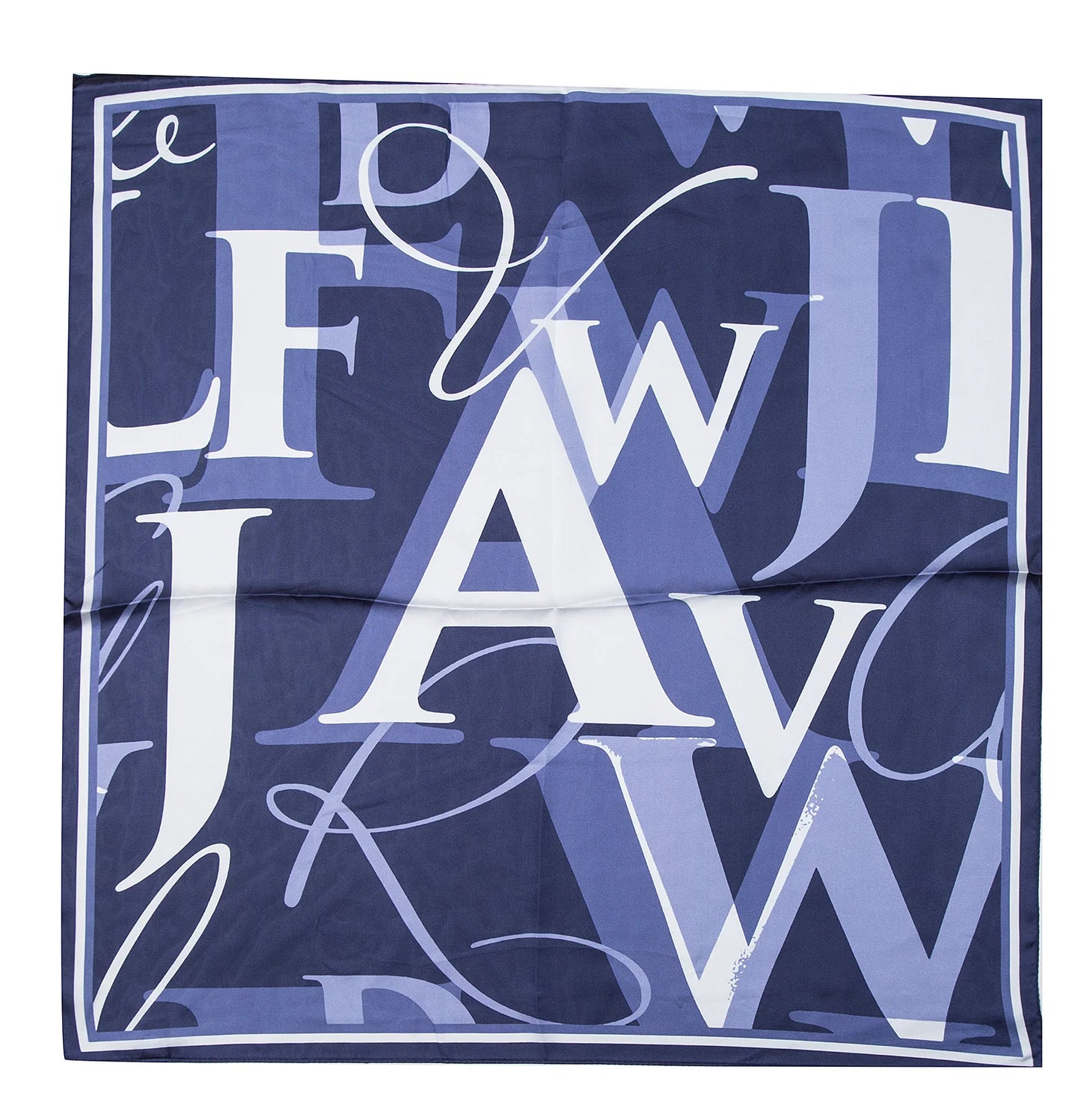 Park Lane SC1775 Silky Square Scarf in Navy & White