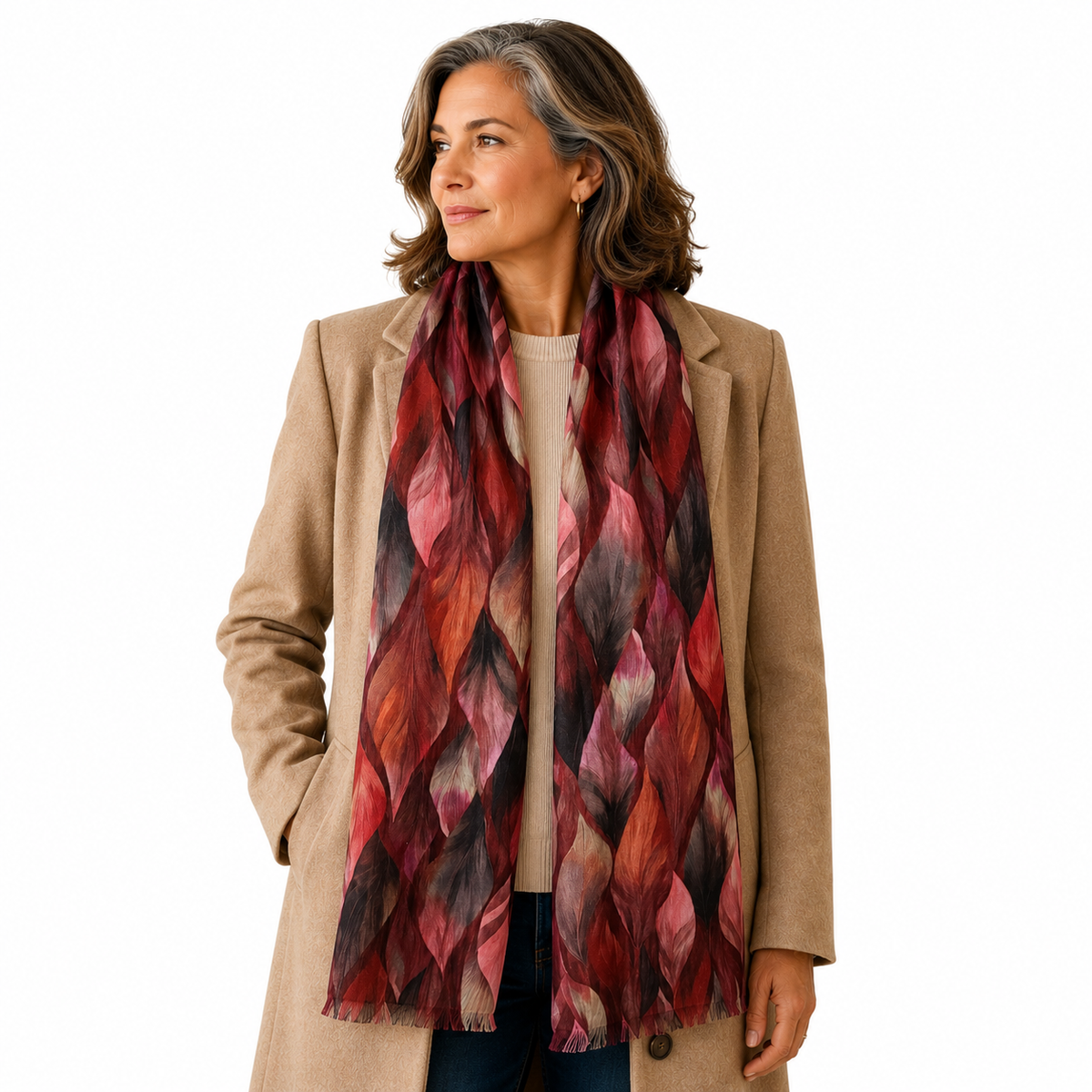 SHLP1639 Luxury Leaf Print Scarf