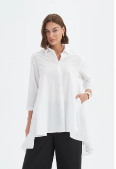 Tirelli 25S3738 Tiered Front Lyocell Shirt