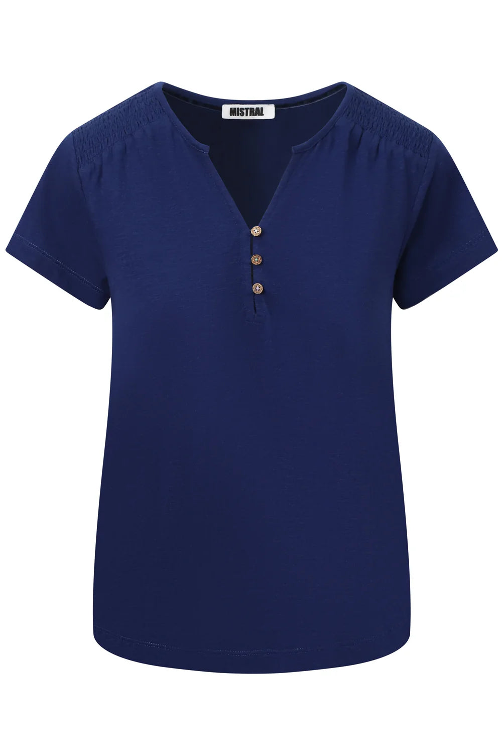 Mistral short sleeve notch neck jersey