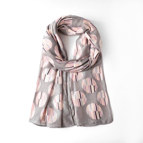 Butterfly sketched polka dots scarf