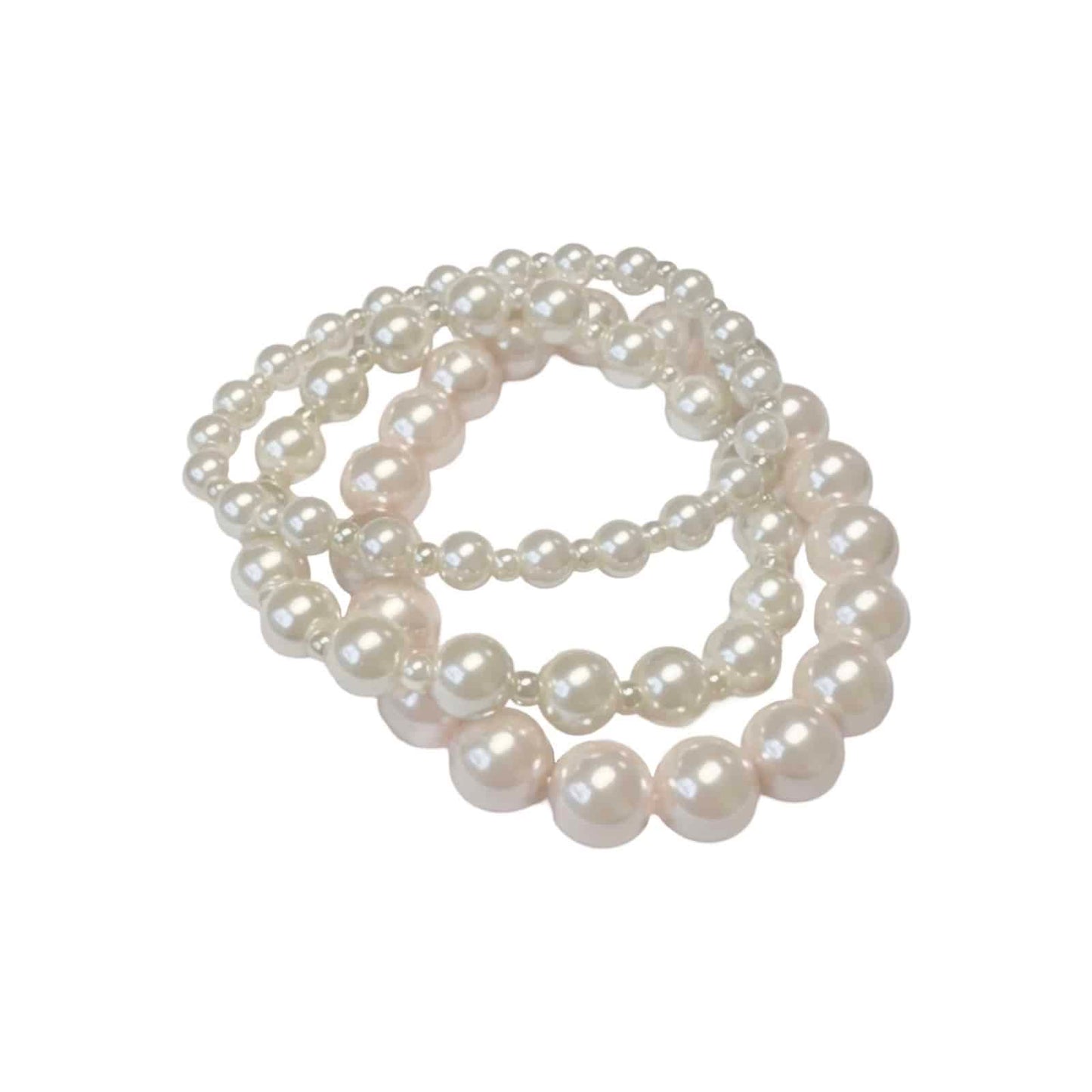 Set of Pearl Bracelets in Ivory and Nude