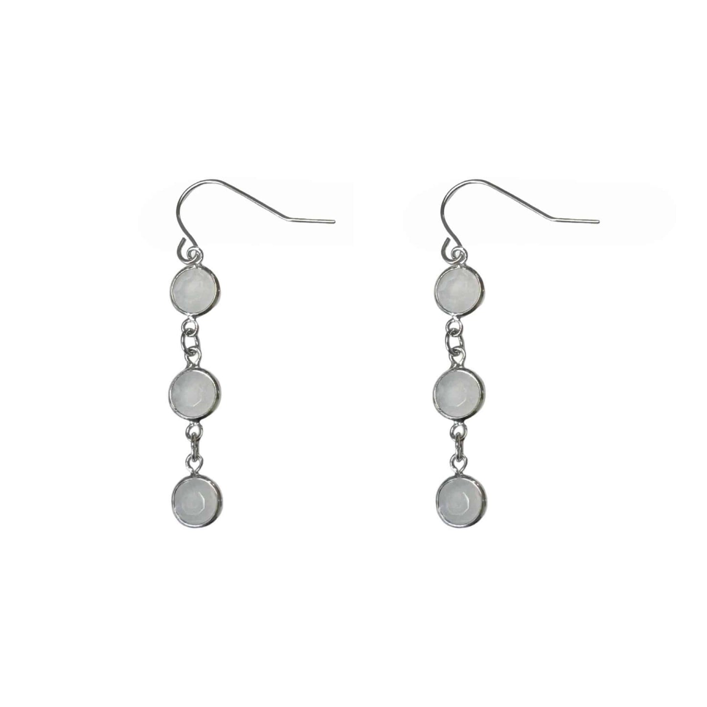 White Dropper Earrings