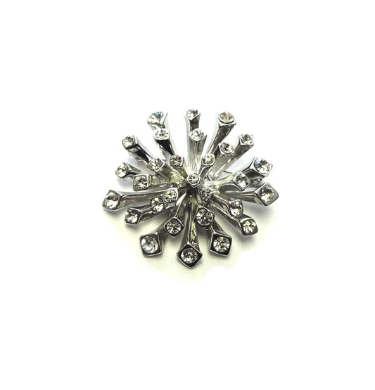 Starburst Brooch in Silver Diamante