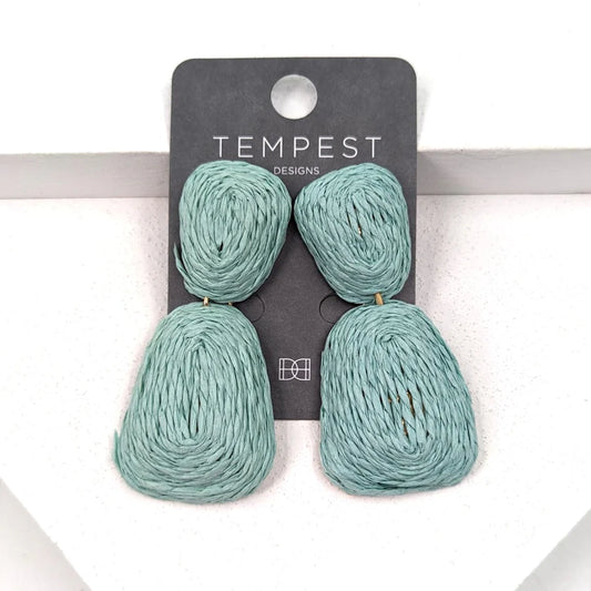 Tempest blue twine earrings