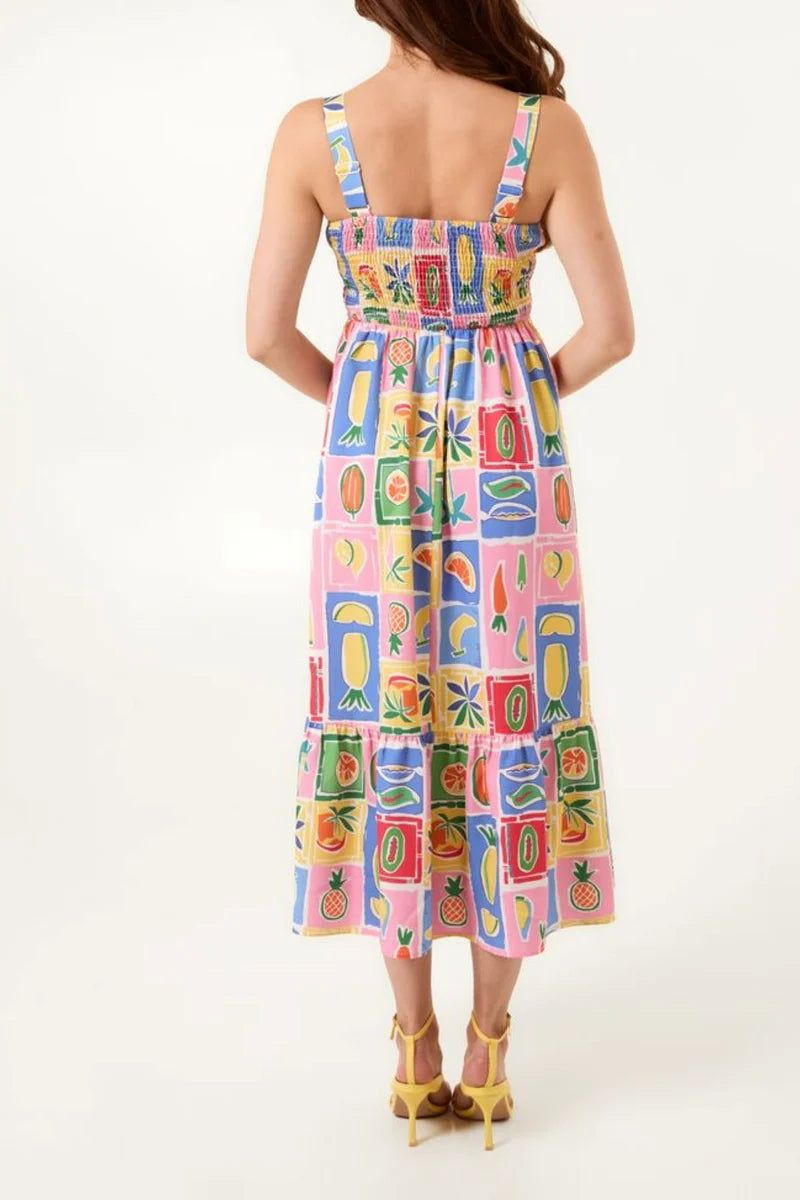 Strappy Dress Fruit Print