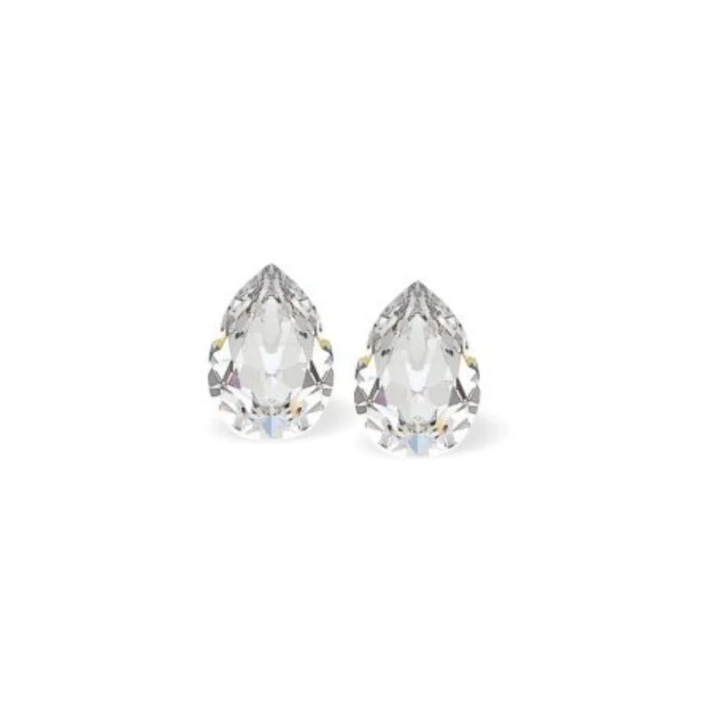 Byzantium Collection Pear Crystal Stud Earrings