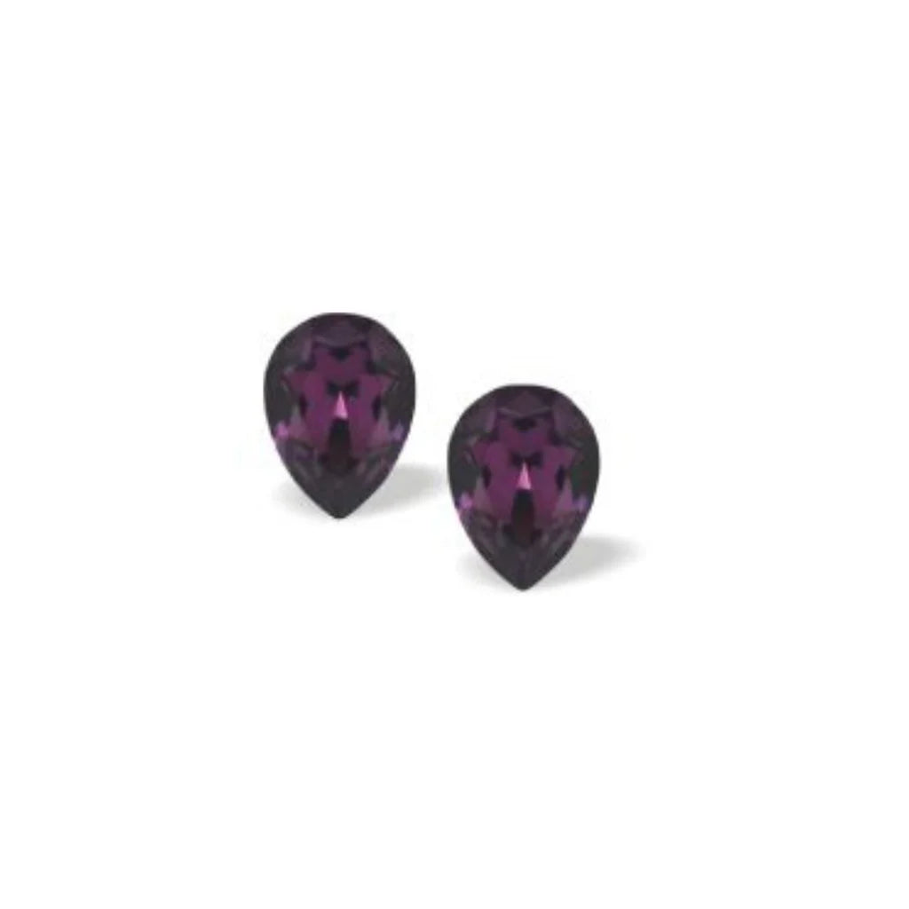 Byzantium Collection Pear Crystal Stud Earrings