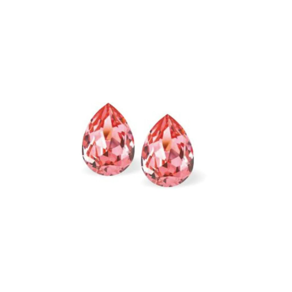 Byzantium Collection Pear Crystal Stud Earrings