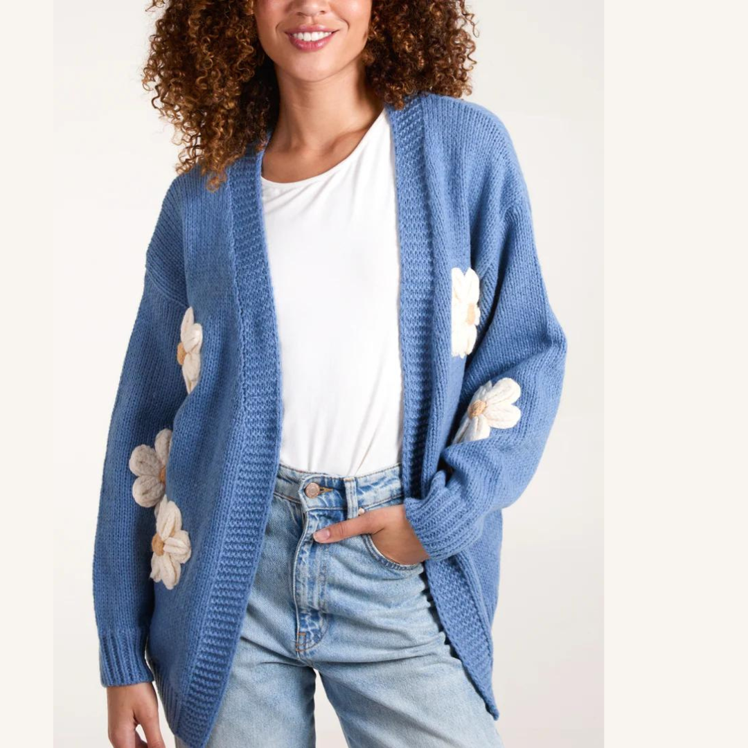 Wild Flower Large Daisy Flower Cardigan