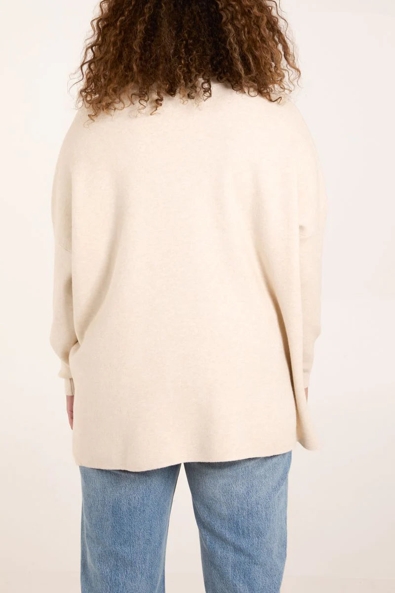 V Neck Embellished Pocket Jumper