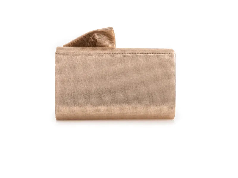 Metallic Bow Clutch Bag