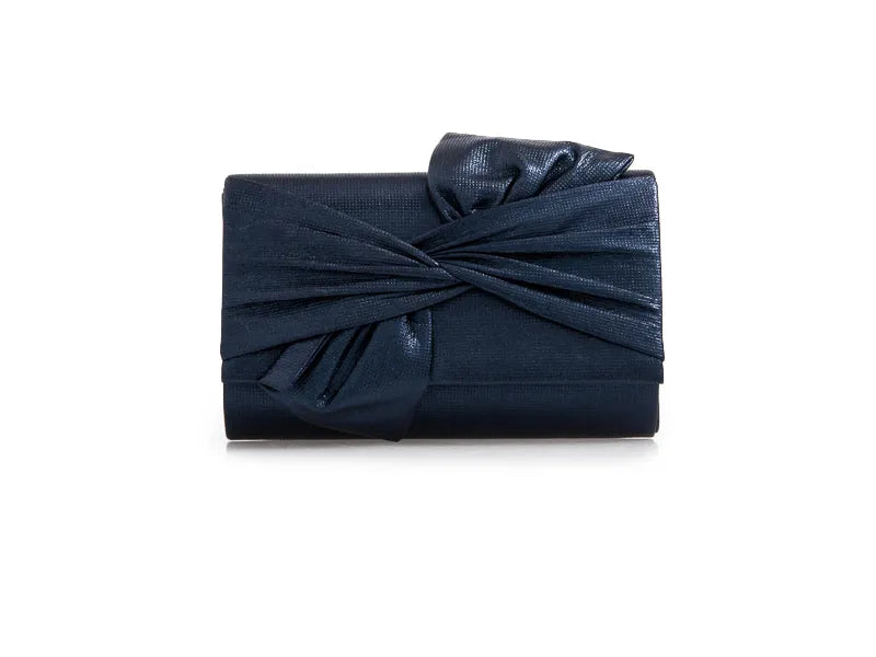 Metallic Bow Clutch Bag