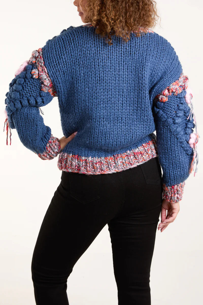 Wild Flower Chunky Flower Knit Cardigan