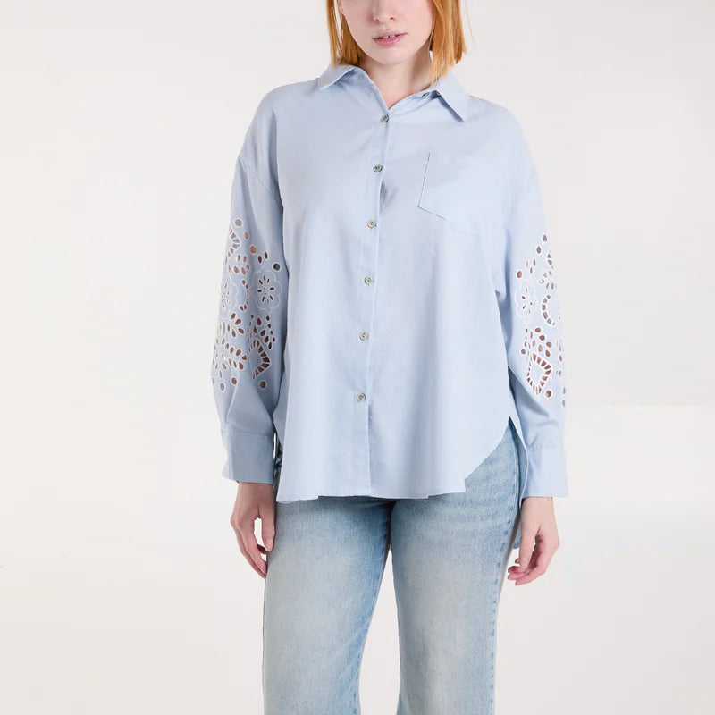 Anglaise Sleeve Linen Shirt