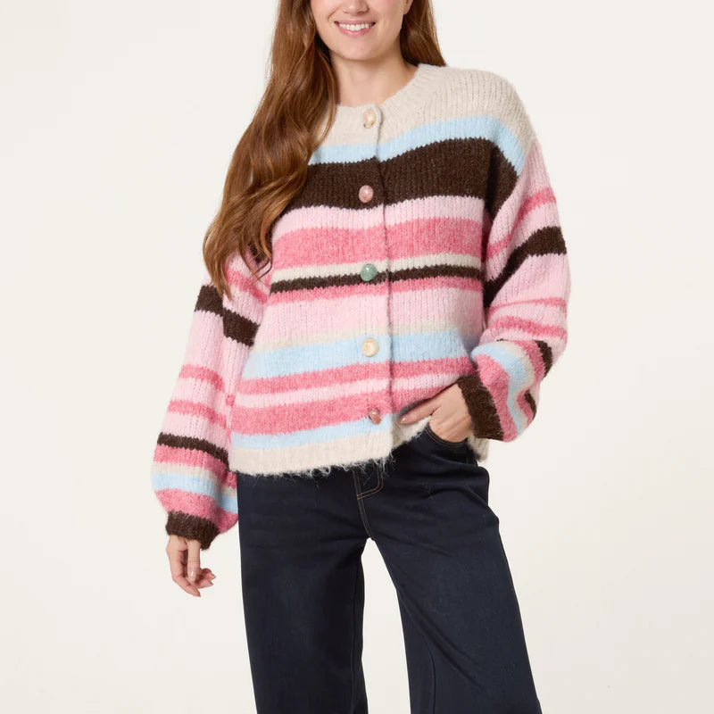 NOL WF5742NV063 Stipe Knit Cardigan