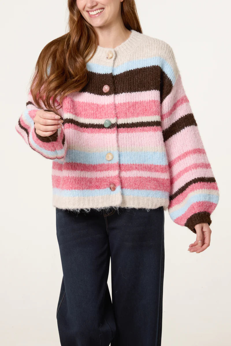NOL WF5742NV063 Stipe Knit Cardigan