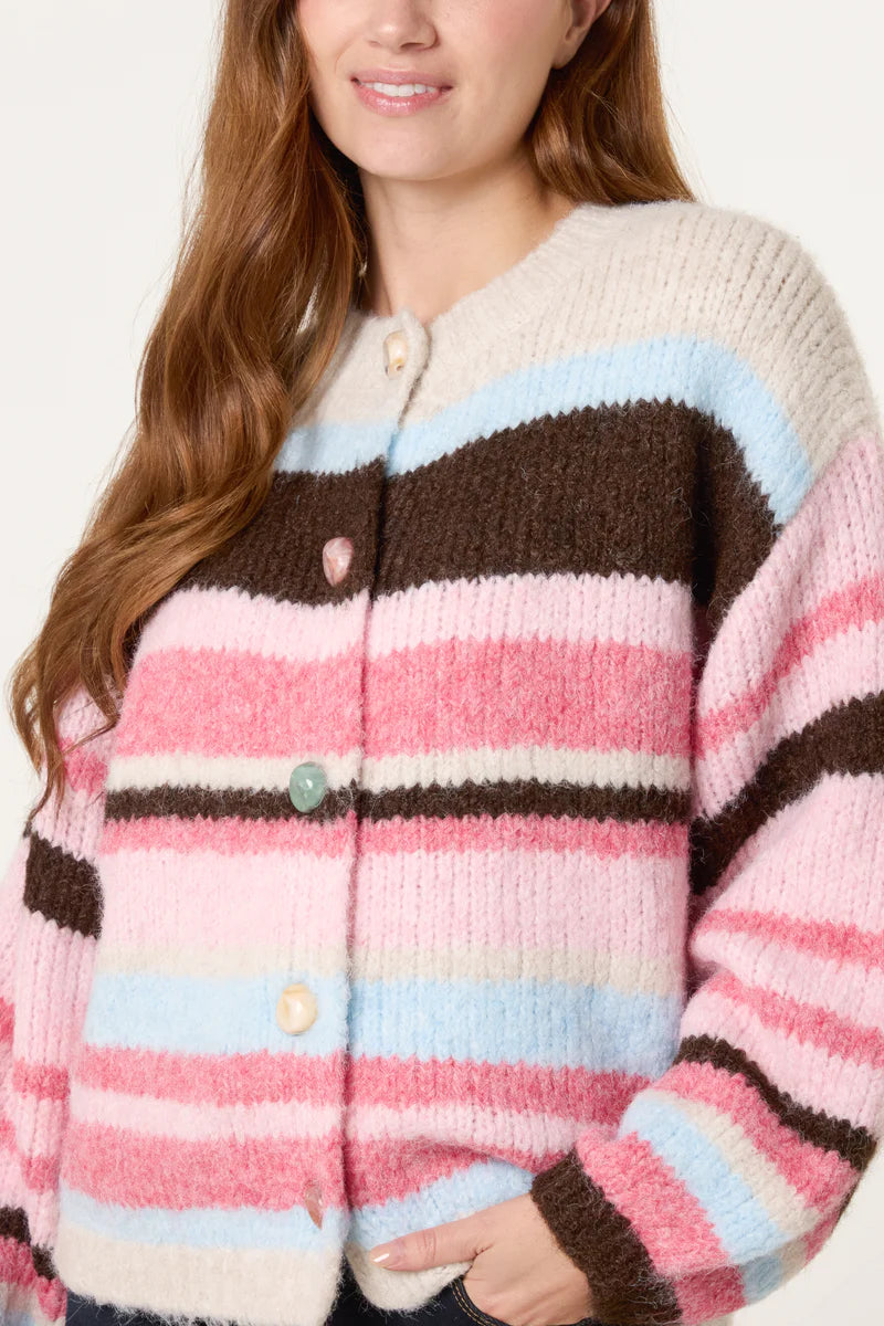 NOL WF5742NV063 Stipe Knit Cardigan