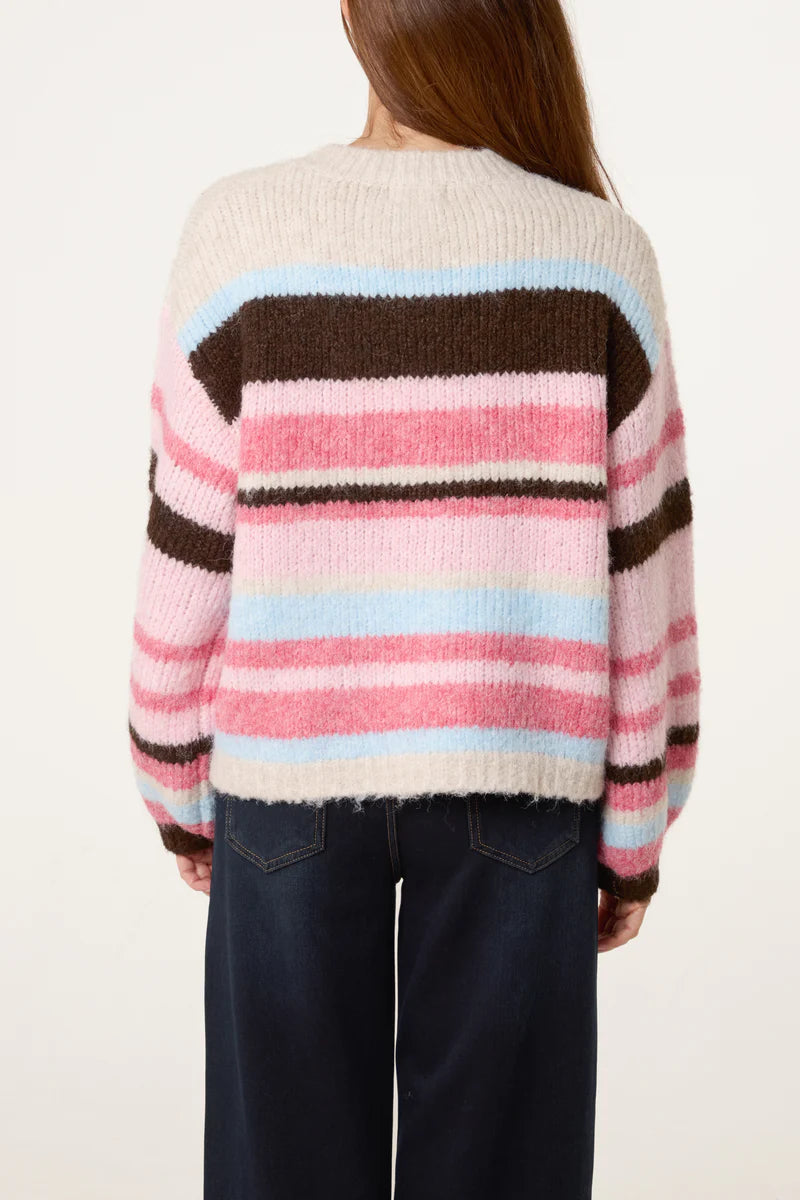NOL WF5742NV063 Stipe Knit Cardigan
