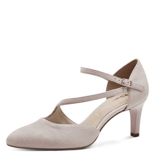 Tamaris Powder Court Shoe with Ankle Strap