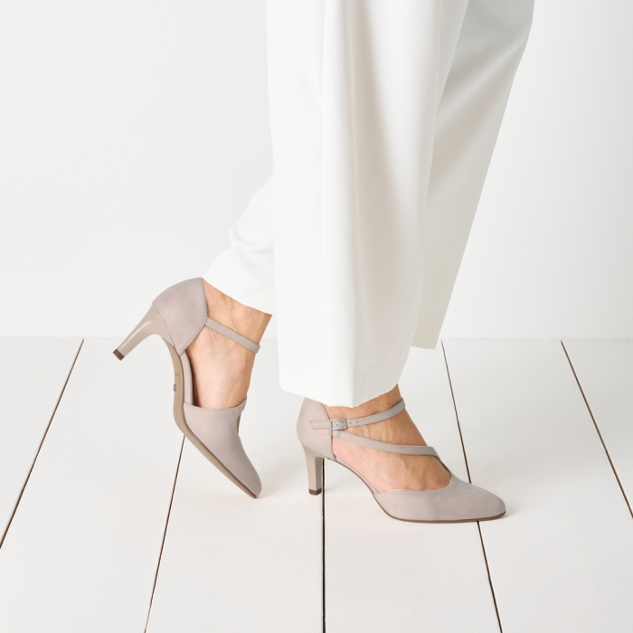 Tamaris Powder Court Shoe with Ankle Strap