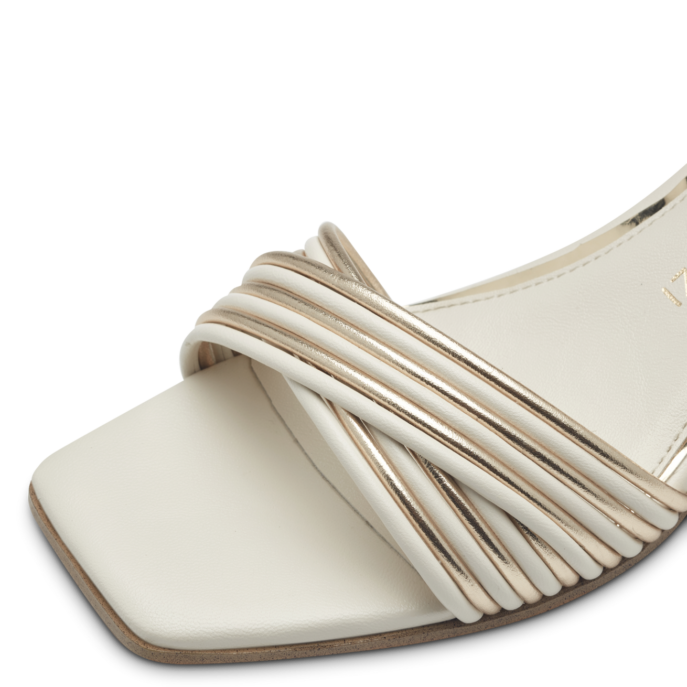 Marco Tozzi White and Gold Sandal