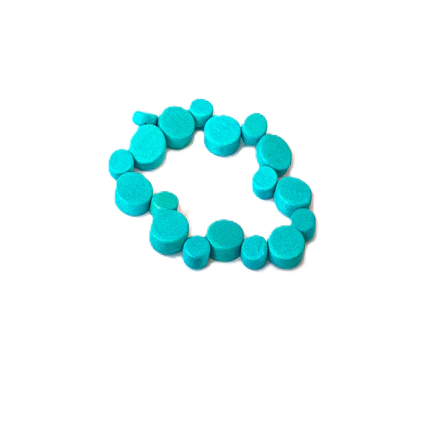 Lotus Feet HAB2 Turquoise Blue Wood Discs Bracelet
